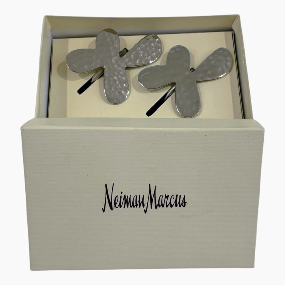 Neiman Marcus Silver Flower Napkin Rings